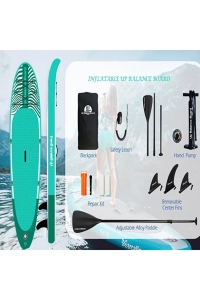 Up Balance Board Şişme Sup Board/Stand Up Paddle Board 335x84x15 Cm Yeşil Beyaz Şişme Sörf Tahtası